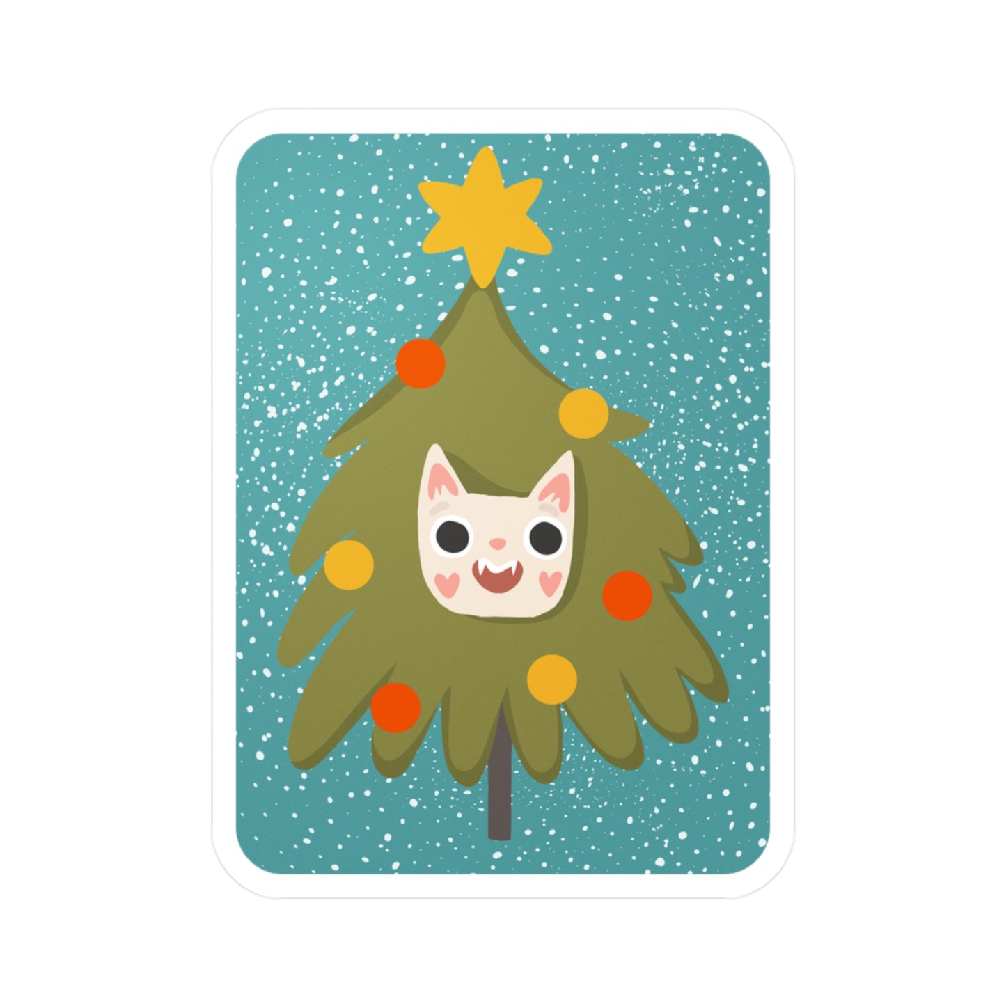 Cat in the Tree | Christmas Cat Sticker